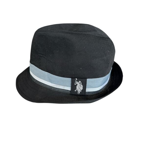 US Polo Association Black Gray White Bowler Hat With Logo Large - Picture 1 of 5